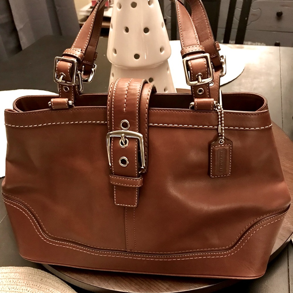 Euc Vintage Coach Hampton satchel, brown leather